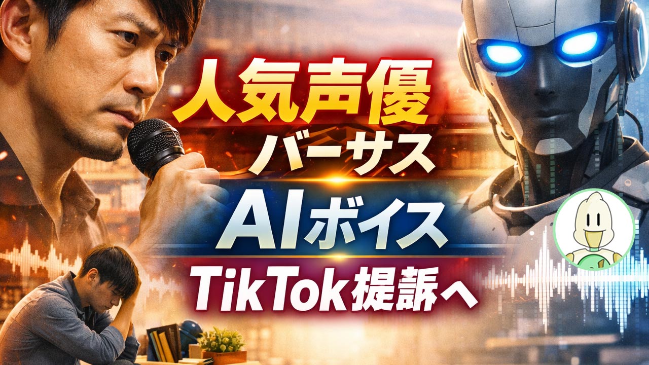 人気声優バーサスAIボイスTikTok提訴へのイメージ